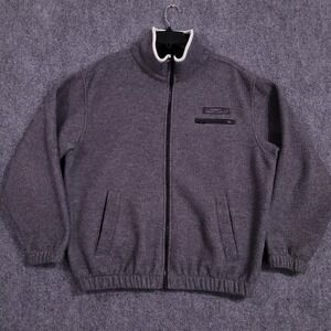 Vintage Chaps Ralph Lauren Jacket Mens Large Gray Fleece Full Zip Made In Canada